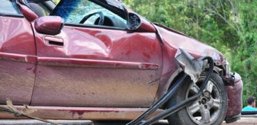 Car damage after a serious accident