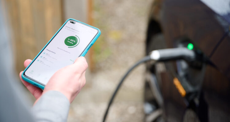 ev.energy dashboard and a car being charged