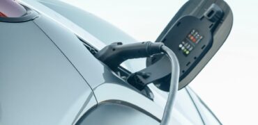 Electric van being charged