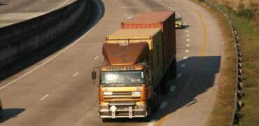 New truck on a motorway