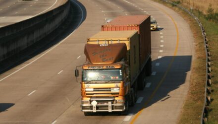 New truck on a motorway