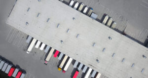 Aerial view of goods warehouse