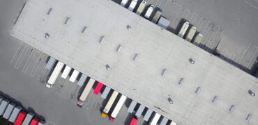 Aerial view of goods warehouse