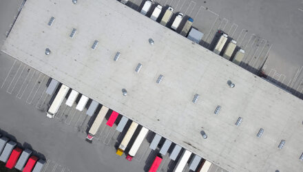 Aerial view of goods warehouse