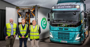 Two Volvo Truck & Bus dealers have each installed a 300kW second-life battery storage system to facilitate HGV charging.