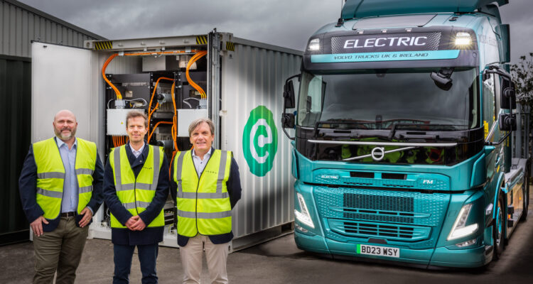 Two Volvo Truck & Bus dealers have each installed a 300kW second-life battery storage system to facilitate HGV charging.