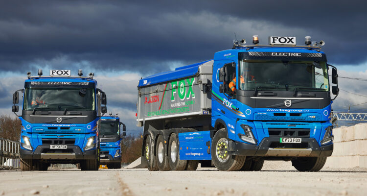 Fox Group is taking delivery of three new Volvo FMX Electric 8x4 Tridem tippers