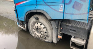 Punctured vehicle tyre