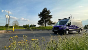Automated van on the road