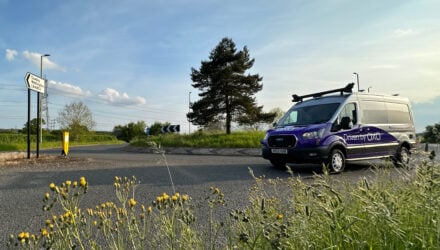 Automated van on the road