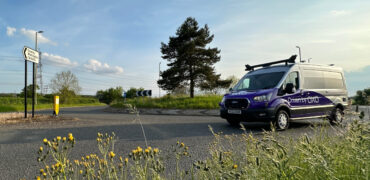 Automated van on the road
