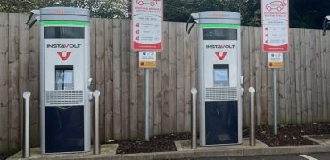 Cut cables at an EV charging hub