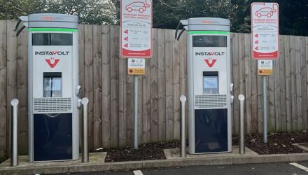 Cut cables at an EV charging hub