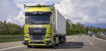Level 4 Autonomous truck on the autobahn