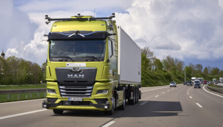Level 4 Autonomous truck on the autobahn