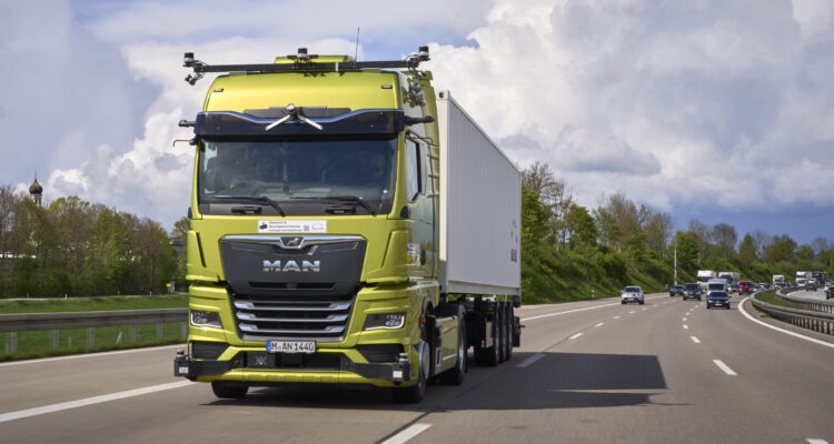 Level 4 Autonomous truck on the autobahn