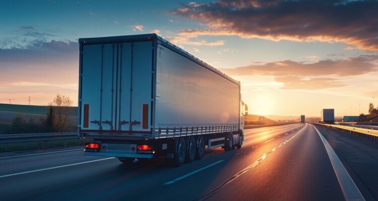 Trucks on a motorway