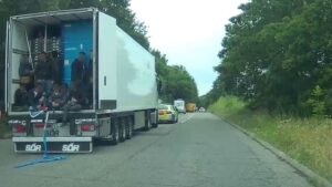 Clandestine migrants hidden in a truck
