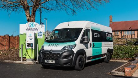 Upgraded, electrified BEDEO van on charge