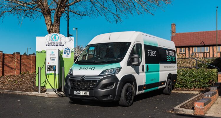 Upgraded, electrified BEDEO van on charge