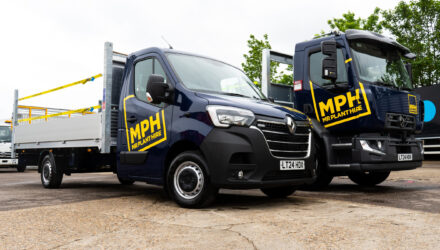 Mr Pant Hire operates a mixed fleet of plant and access vehicles, including tail lifts and service vehicles.