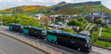 Three new Ember electric coaches at Arthur's Seat