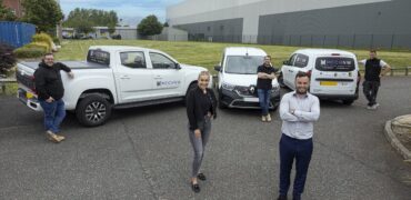 Hannah Pearson from Vanaways with Chris Hannon from Mech NW and some of the company’s new electric vehicles