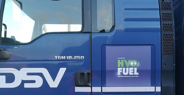 DSV cab with the HVO logo