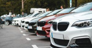 Cars in a parking lot