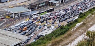 Port of Dover cars queuing at passport control