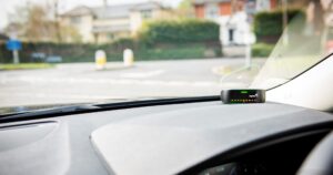 Lightfoot monitor on a van dashboard