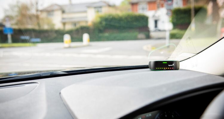Lightfoot monitor on a van dashboard