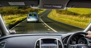 Cars on a country road