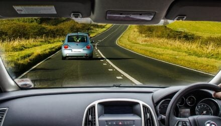 Cars on a country road