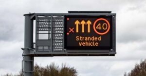 Red X sign on a smart motorway