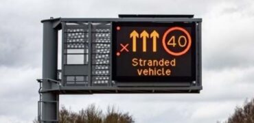 Red X sign on a smart motorway