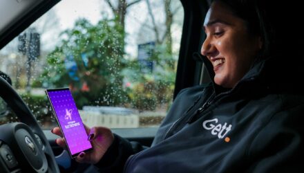 Wowan driver checking her mobile phone