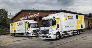 Hadfields Transport's new Mercedes-Benz vans and trucks