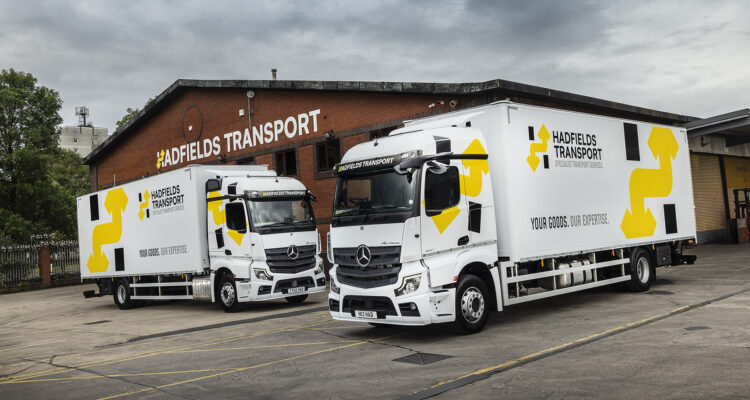 Hadfields Transport's new Mercedes-Benz vans and trucks