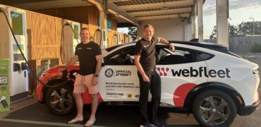 L-R Sam Clarke and Kevin Booker with Mustang Mach-E