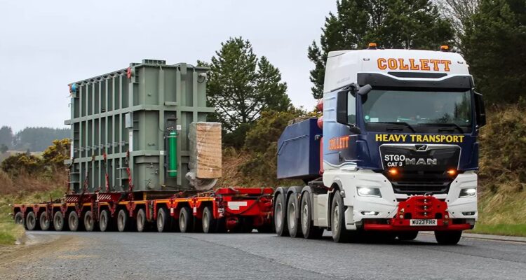 A 145 ton transformer being transported by Collett Transport