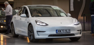 Tesla Model 3 going through an Aston Barclay auction