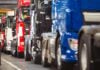 A row of trucks