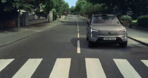 All-Ellectric Volvo EX90 on Abbey Road in London