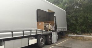 Frieght crime. Curtainsider slashed open by thieves
