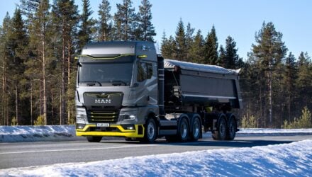 The new hydrogen combustion lorry is based on the proven TG vehicle series.