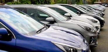 A row of electric cars