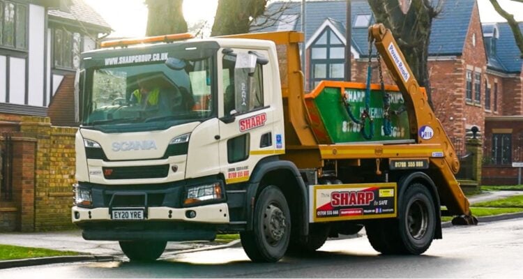 Sharps Skips on a residential road