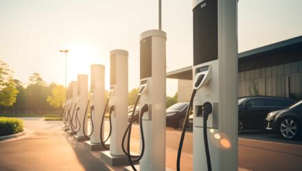 electric chargers in the car park