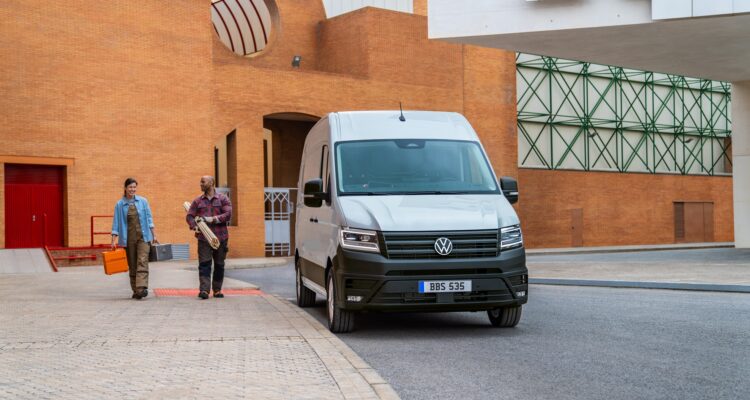 Van and van driver and colleague